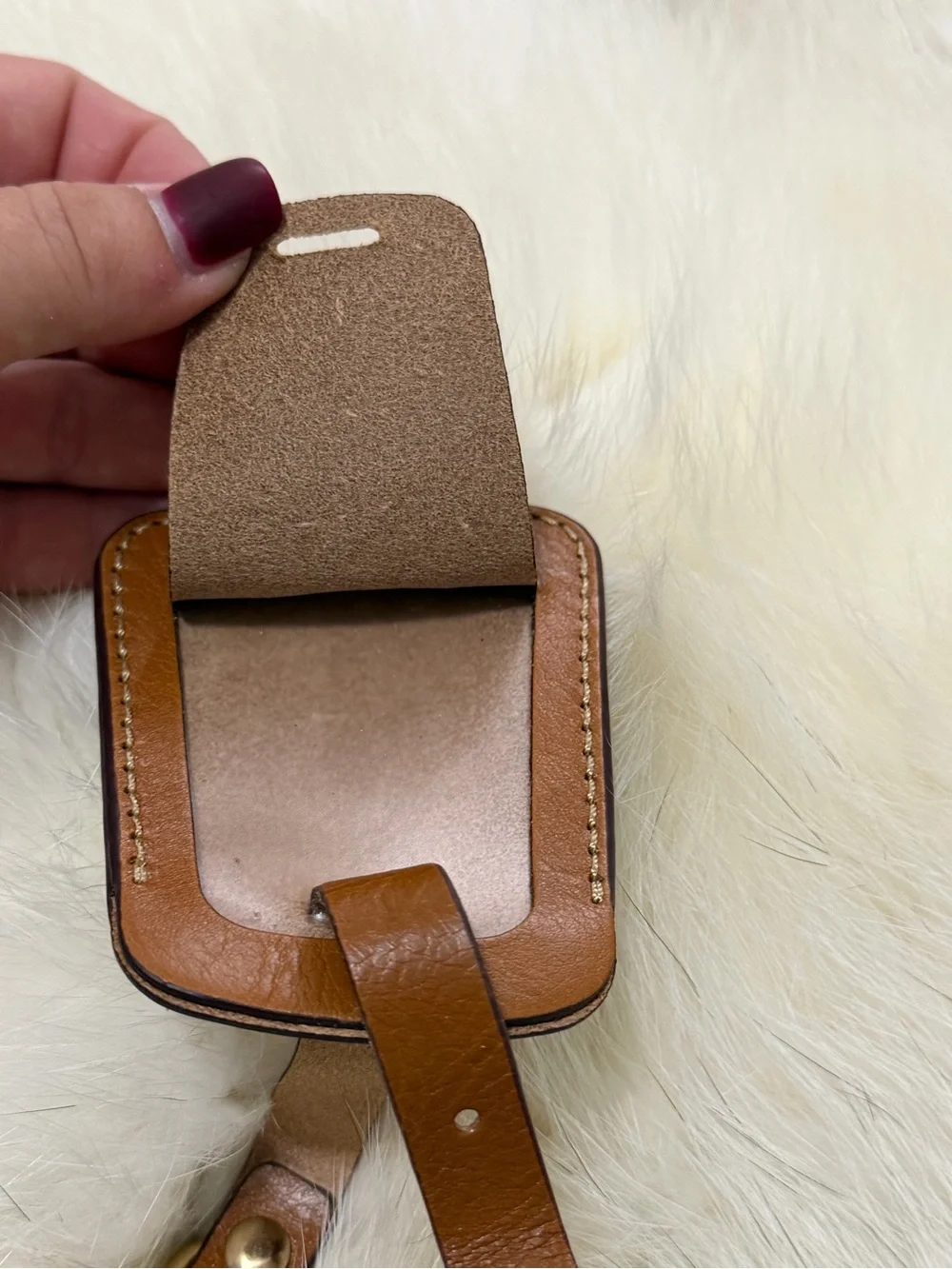 NEW Brics Brown Leather Luggage ID Tag Buckle Suitcase Travel Address Tag